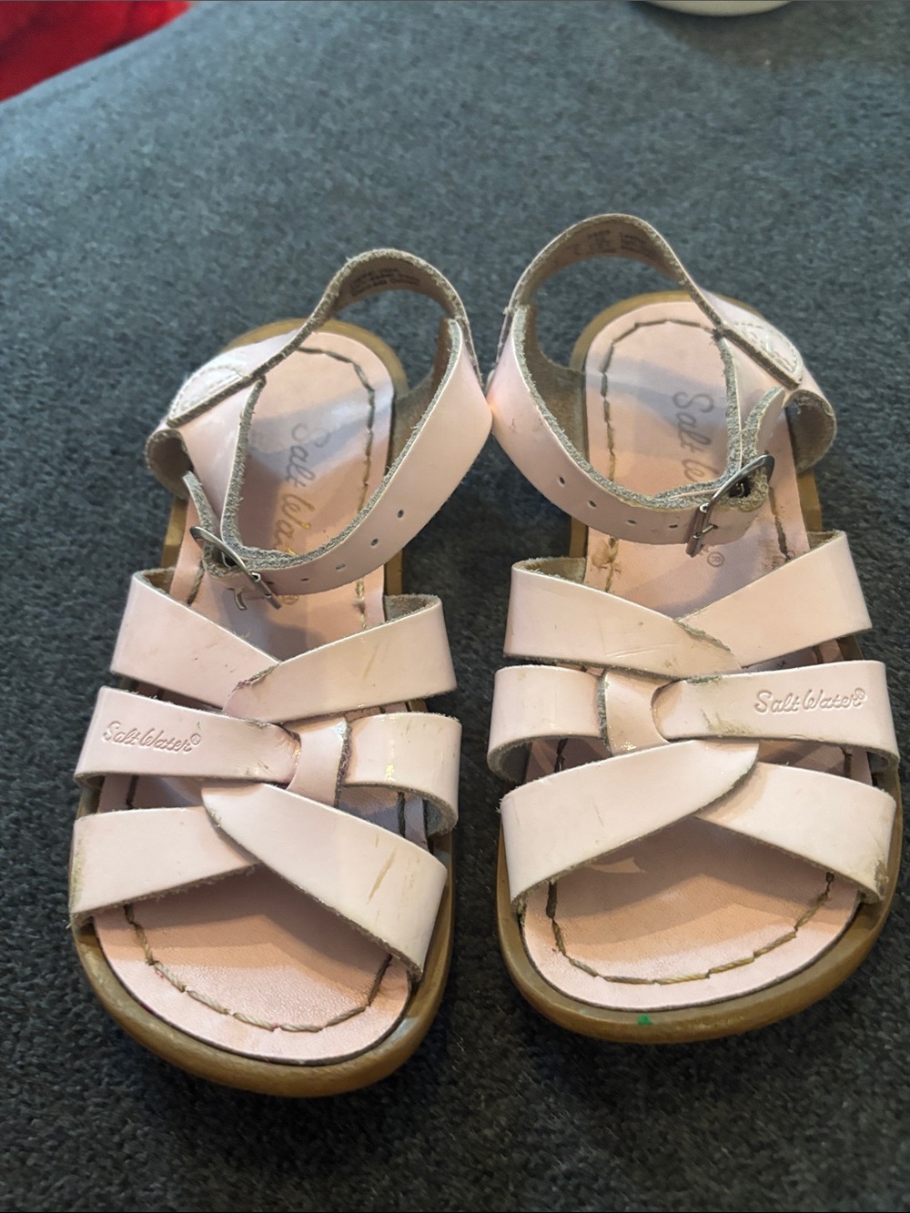 Salt Water Sandals by Hoy Pink Leather Kids Sandals
